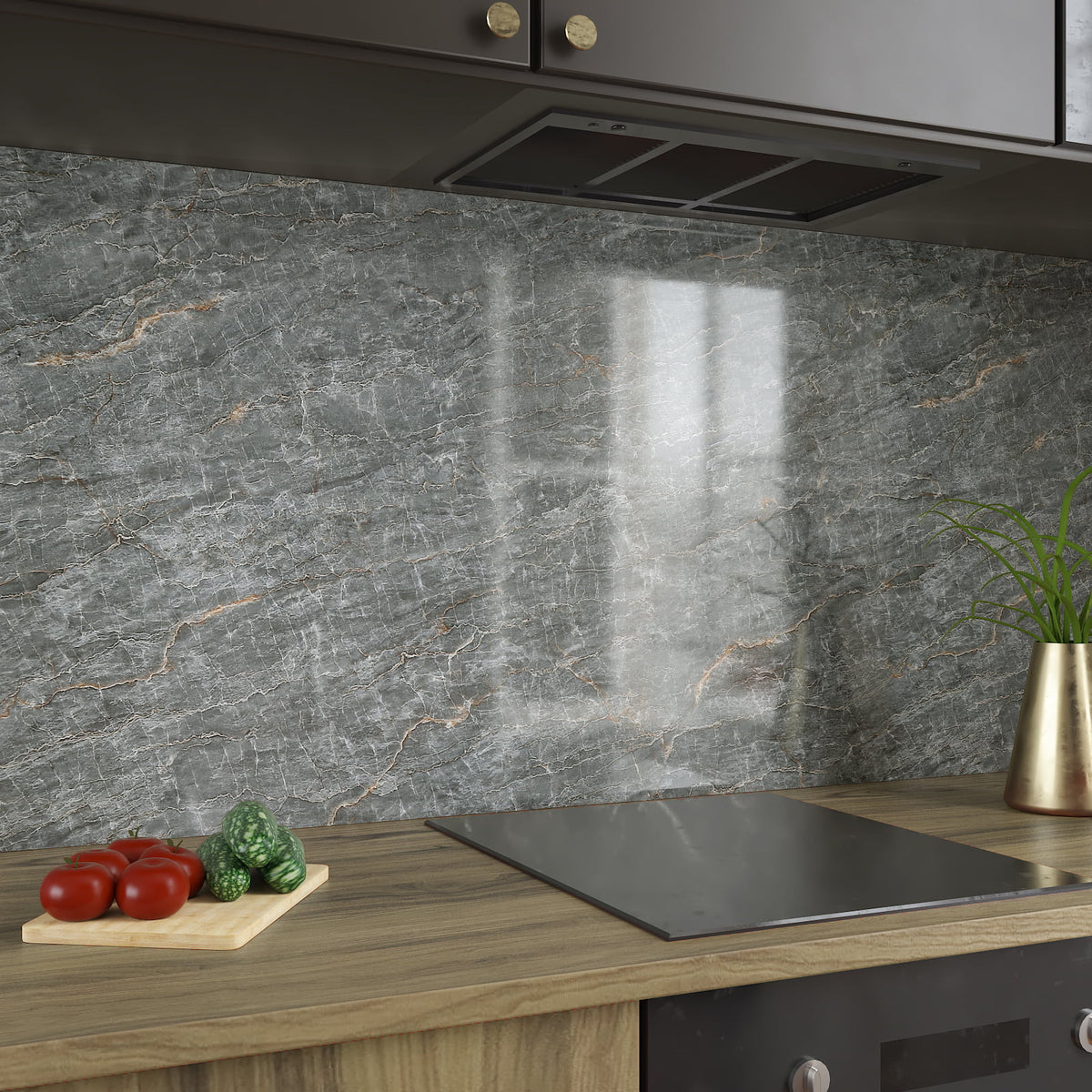 24"x354" Grey Marble Peel and Stick Wallpaper E75473