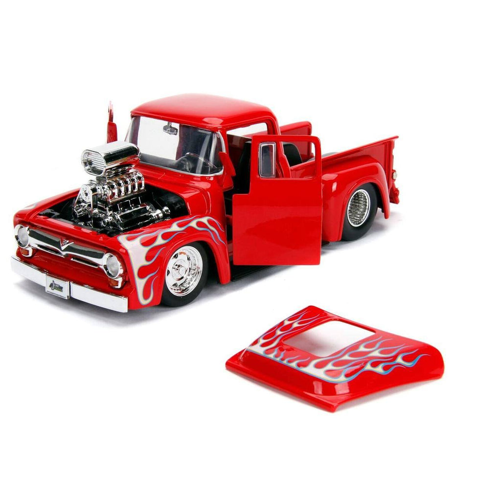 Glossy Red with Flames 1/24 Diecast Model Car T655