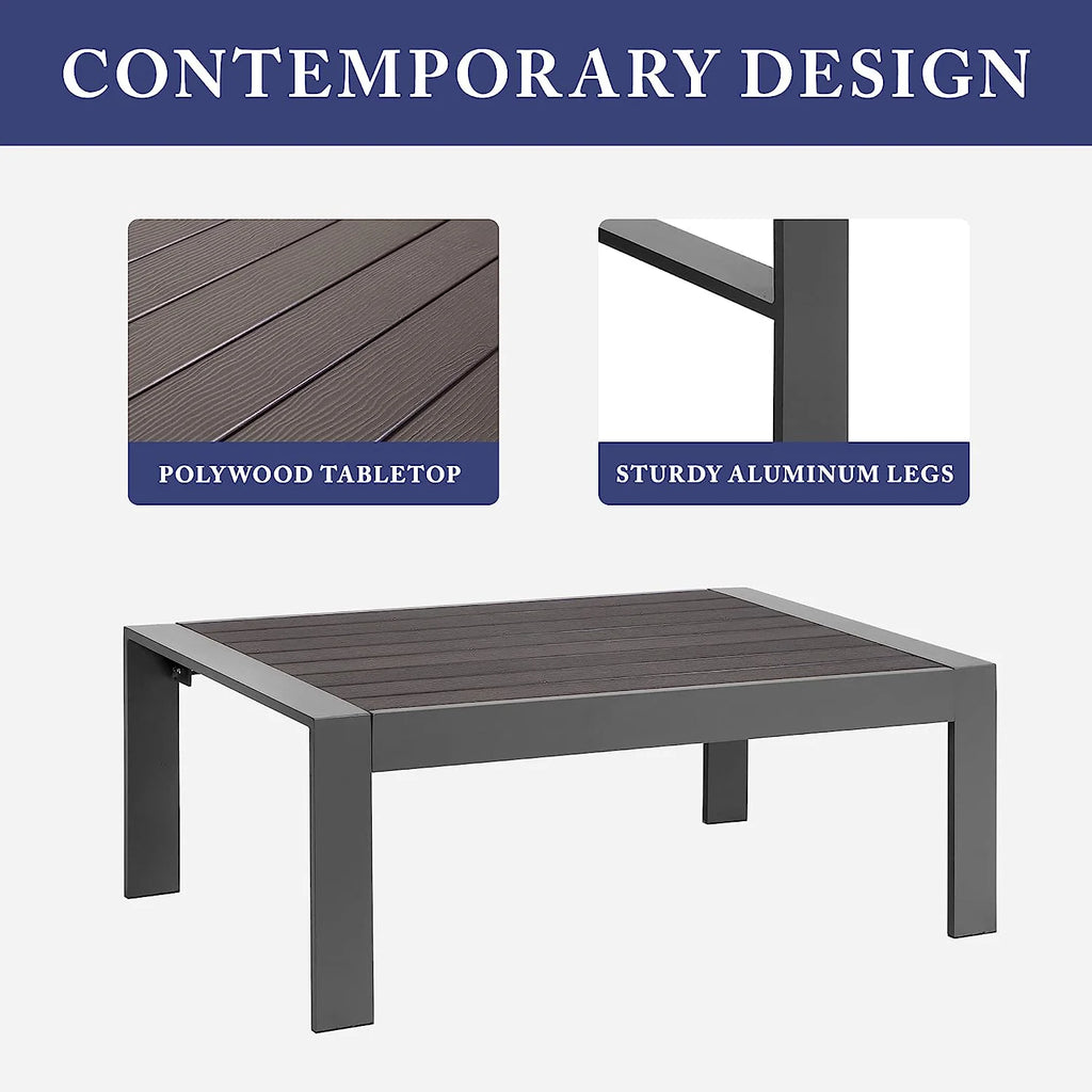 Aluminum Outdoor Patio Furniture Set with Dining Table U96593