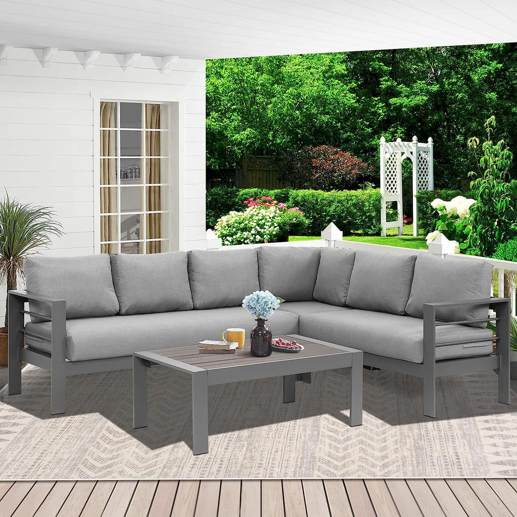 Aluminum Outdoor Patio Furniture Set with Dining Table U96593