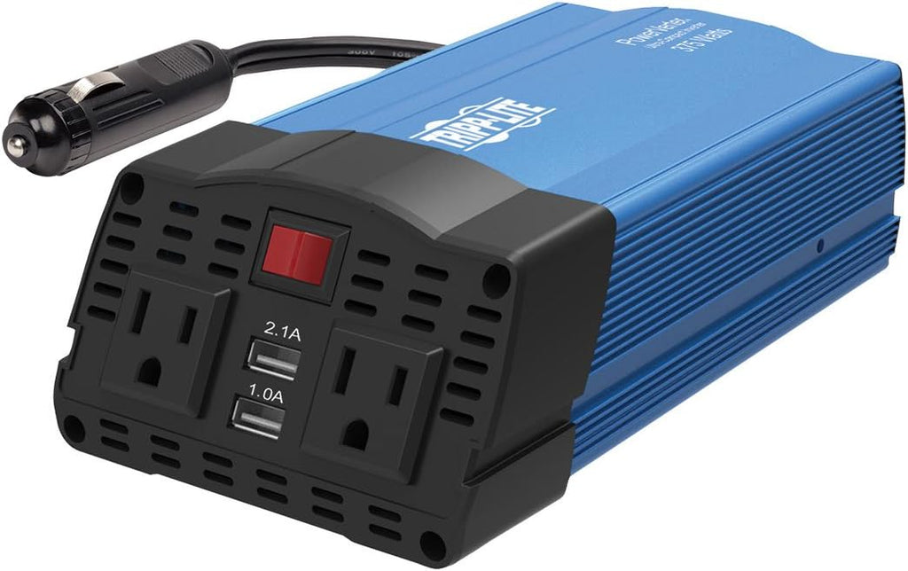 400W Car Power Inverter with 2 Outlets & 2 USB Charging Ports, Gray, Pack of 2 C8335