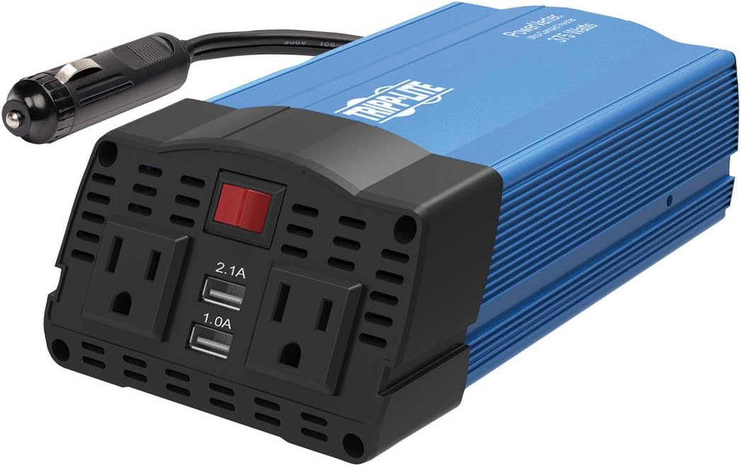 400W Car Power Inverter with 2 Outlets & 2 USB Charging Ports, Gray, Pack of 2 C8335