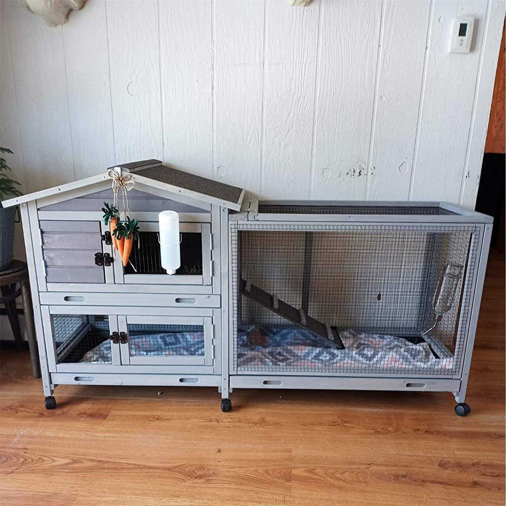 Rabbit Hutch with Casters and 3 Deep Pull Out Tray F75333