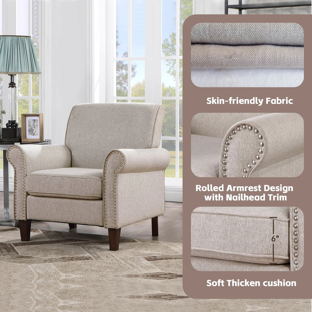 Beige Fabric Accent Chair Z122