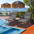 2PCS Aluminum Adjustable Pillow Padded Patio Chaise Lounge P136