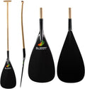 Outrigger Canoe Paddle with Carbon Blade and Wood Bent Shaft U525