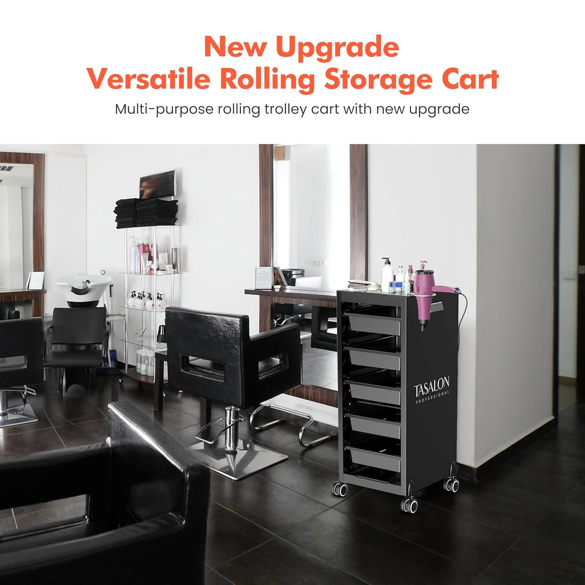 Salon Trolley Cart with 5 Trays T6292