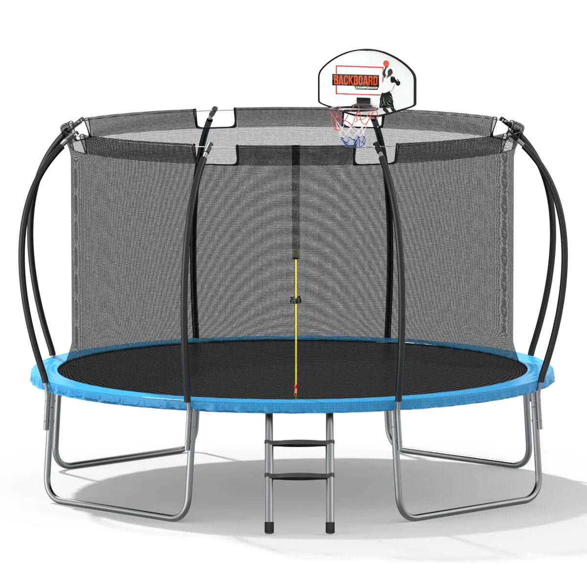 12 ft Trampoline with Enclosure and Basketball Hoop B64156