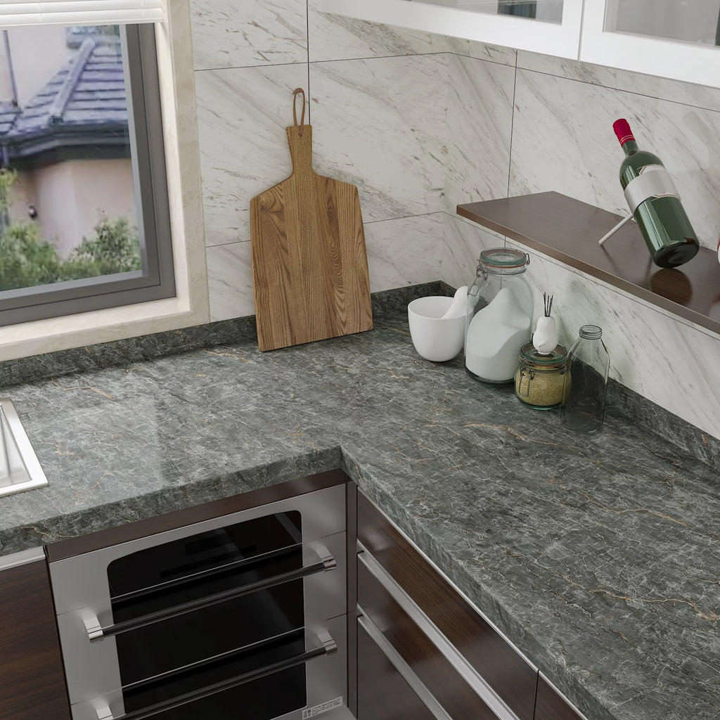24"x354" Grey Marble Peel and Stick Wallpaper E75473