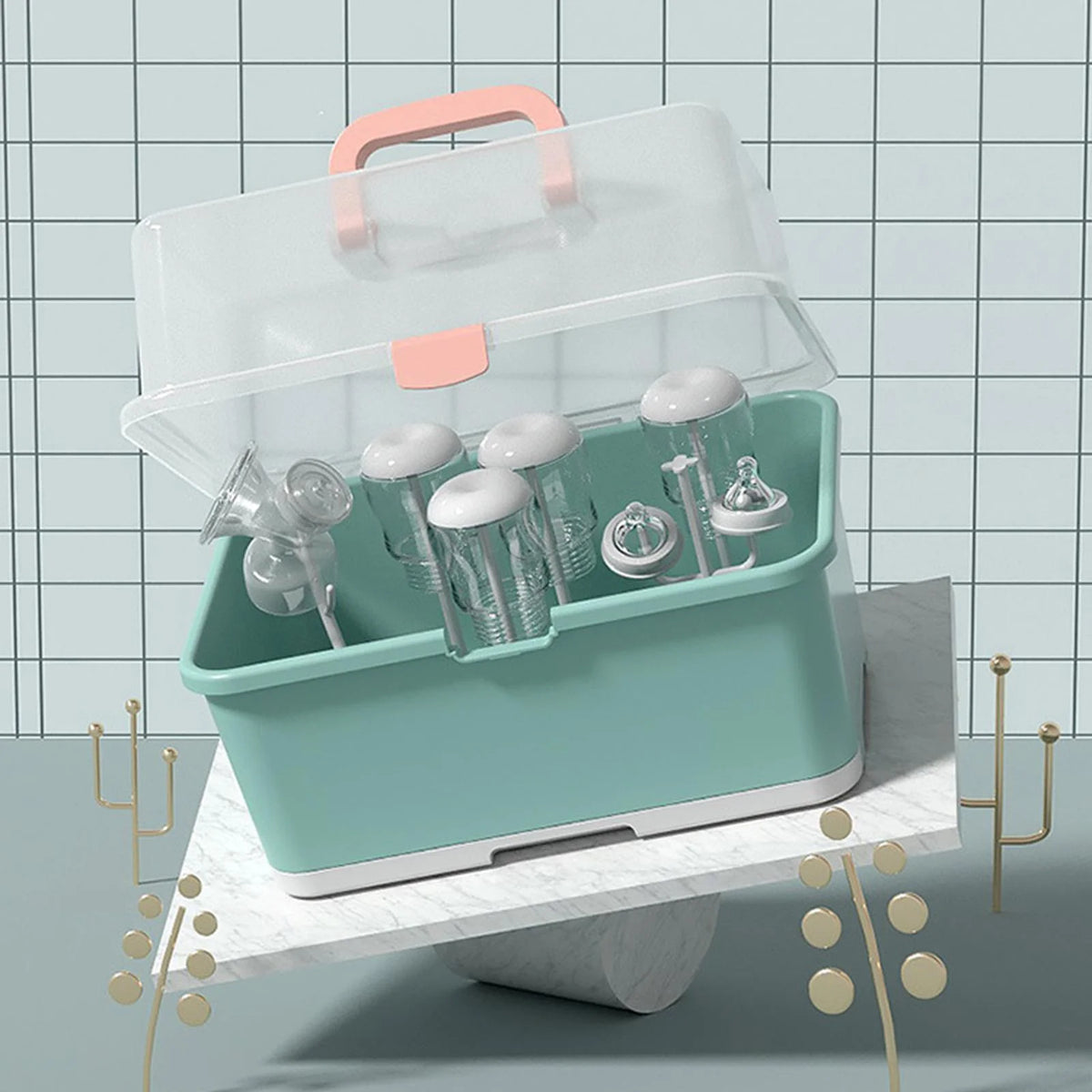Portable Baby Bottle Drying Rack with Drainer P95348