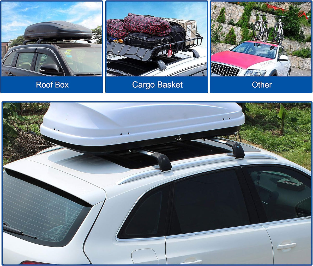 Roof Rack Cross Bars Black Matte with Anti-Theft Locks S1605