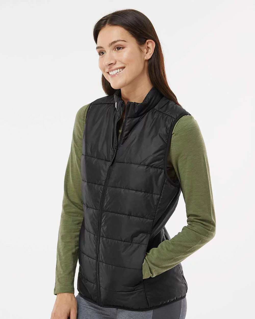 Women's Grey Puffer Vest T990500