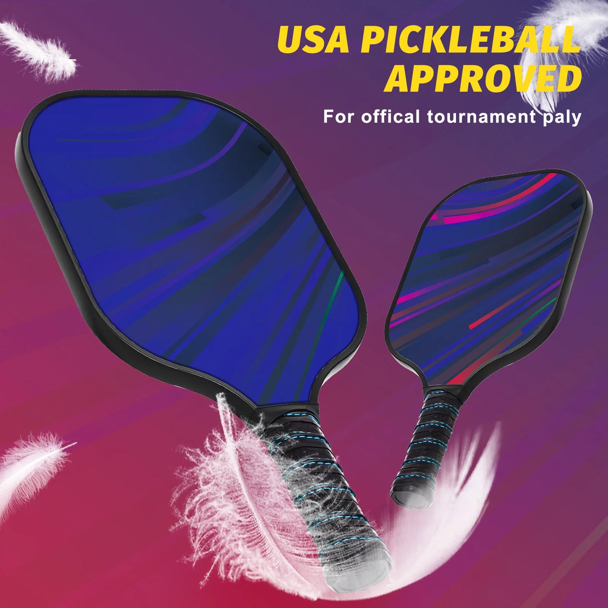 Wood Pickleball Paddles Set of 4 with Mesh Bag O76595