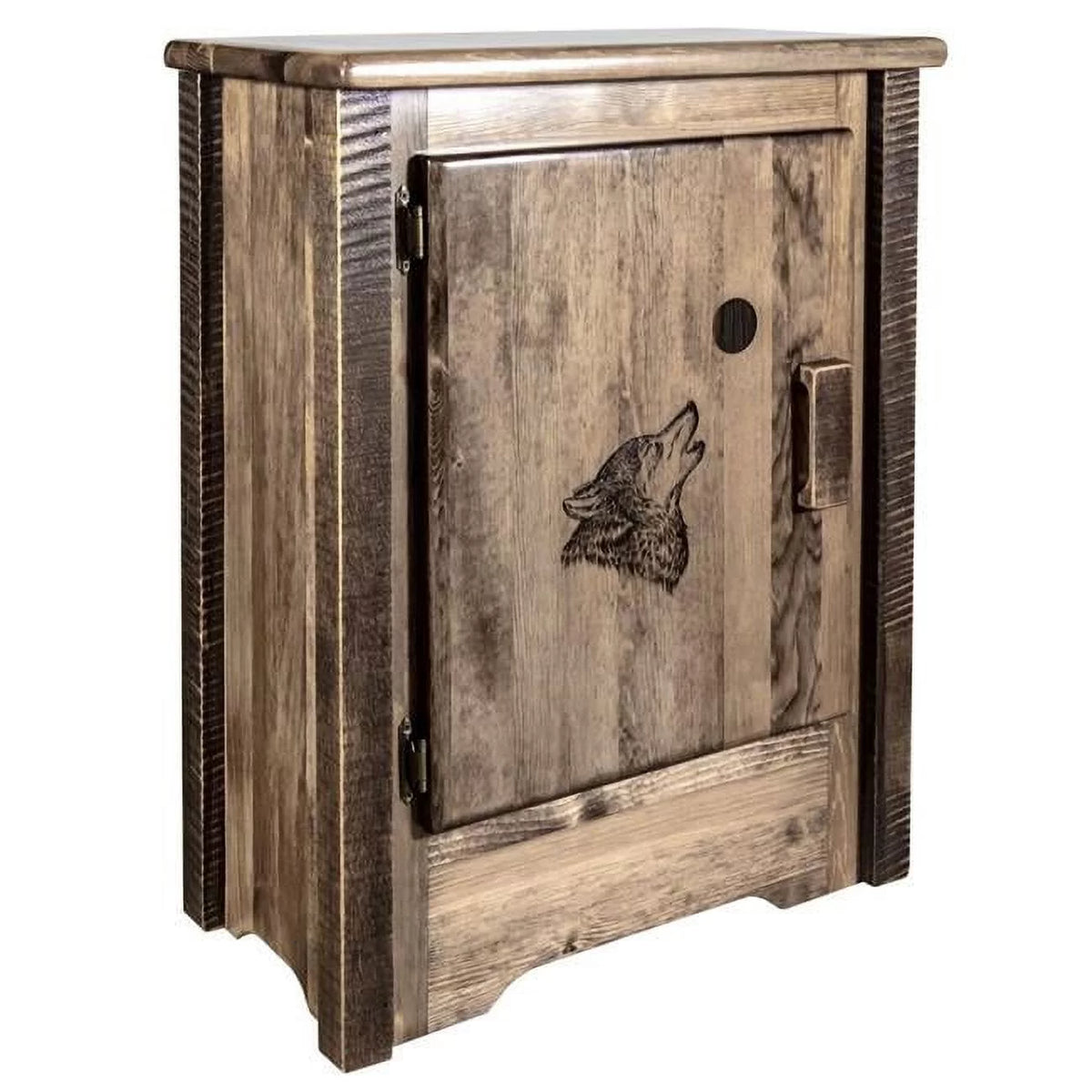 Accent Cabinet with Laser Engraved Wolf Design K635