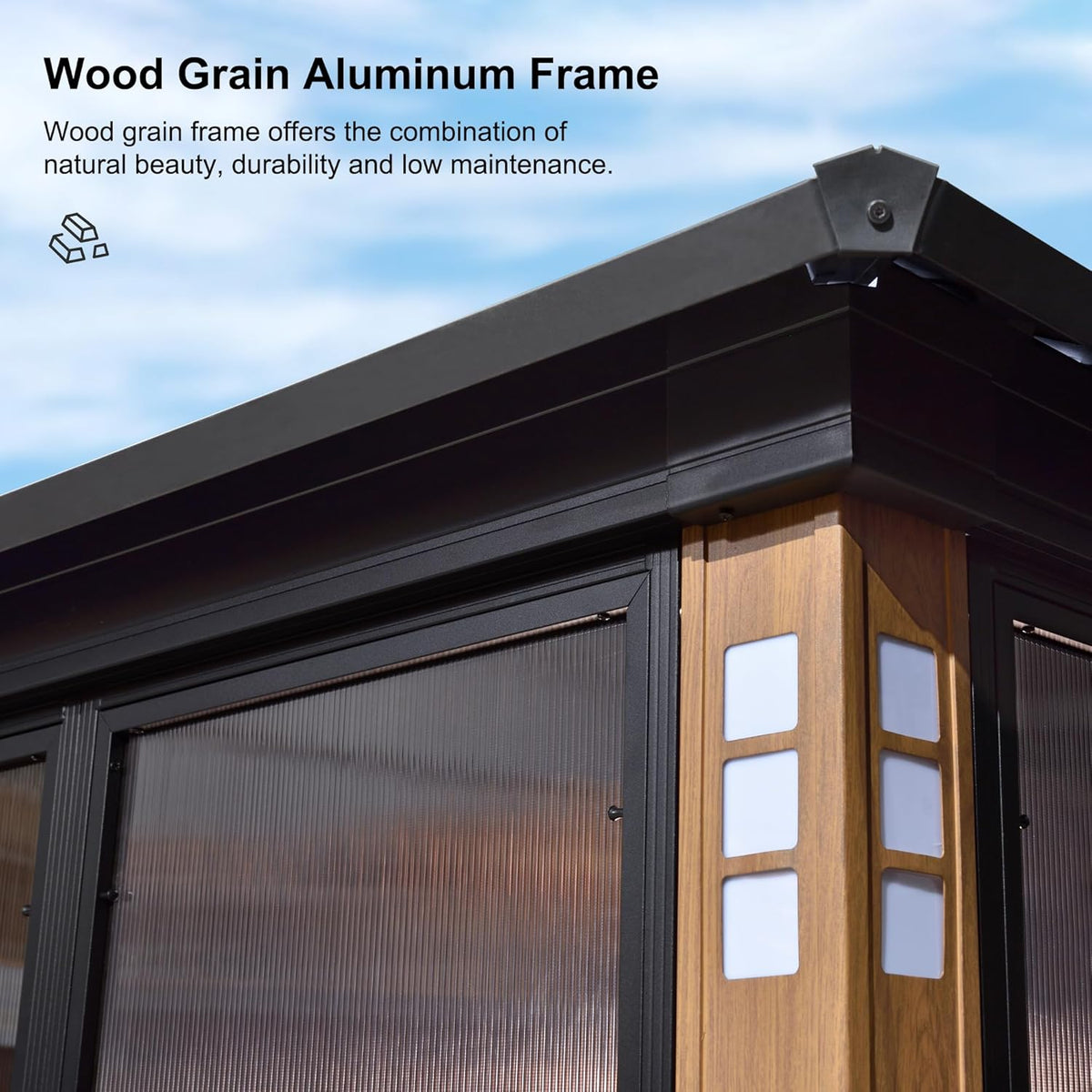 12' X 14' Patio Hardtop Gazebo with Detachable Windows O545