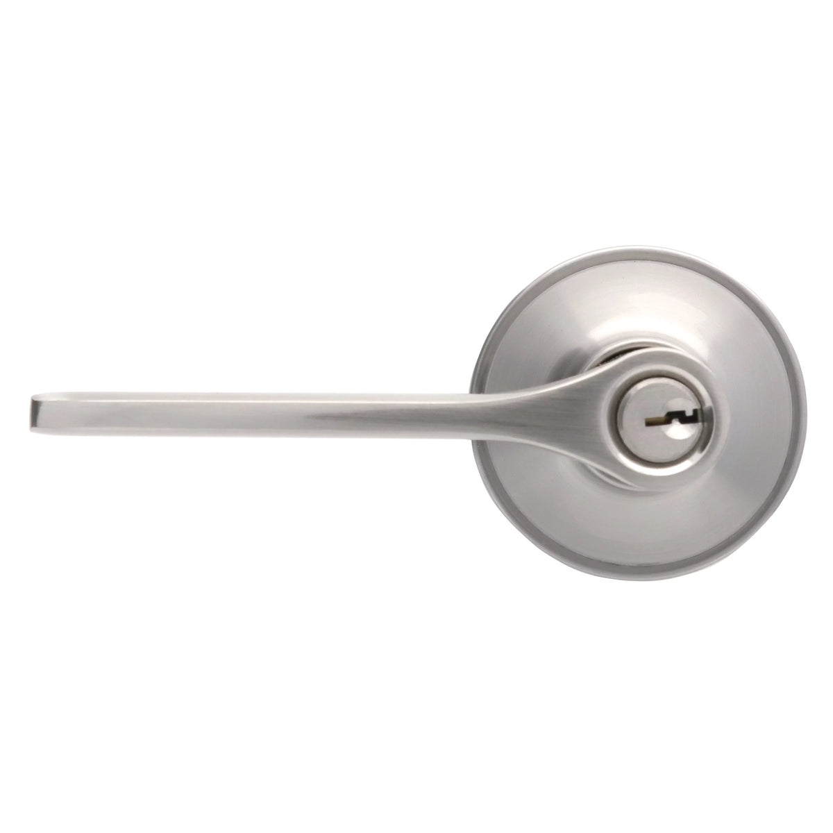 Entry Door Lever Satin Nickel with Round Rosette N131674