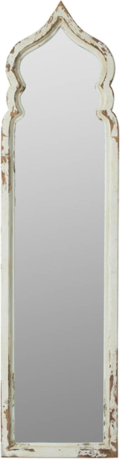 Vintage Weathered White Full Length Floor Mirror Y1560