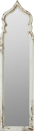 Vintage Weathered White Full Length Floor Mirror Y1560