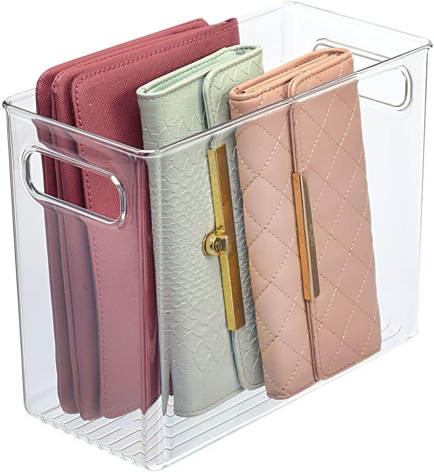 Clear Plastic Storage Basket Bin with Handles H3390