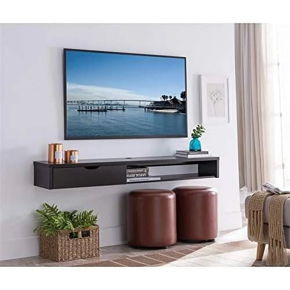 Cappuccino Wood Floating TV Stand P6758