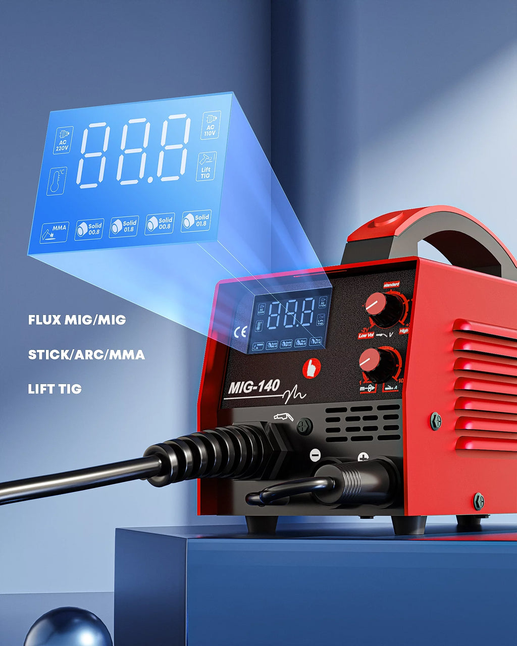 110V 3 in 1 140A MIG/Arc/Lift TIG Welding Machine B613550