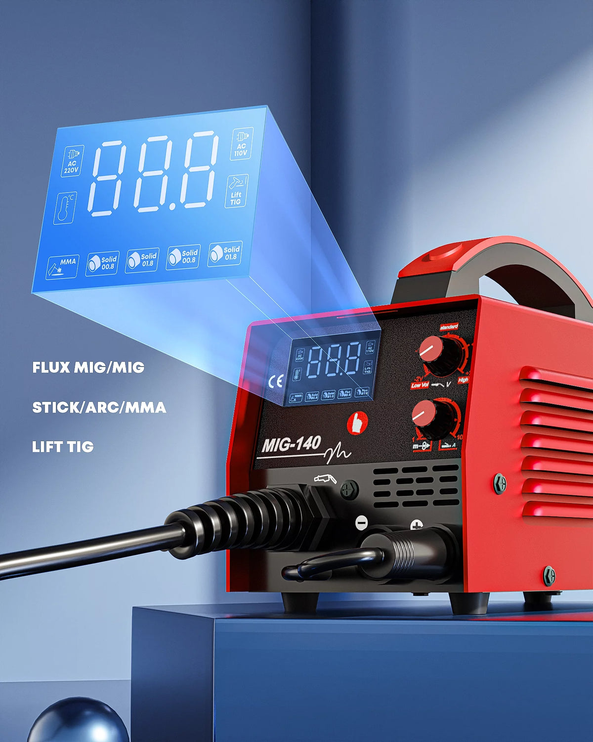 110V 3 in 1 140A MIG/Arc/Lift TIG Welding Machine B613550