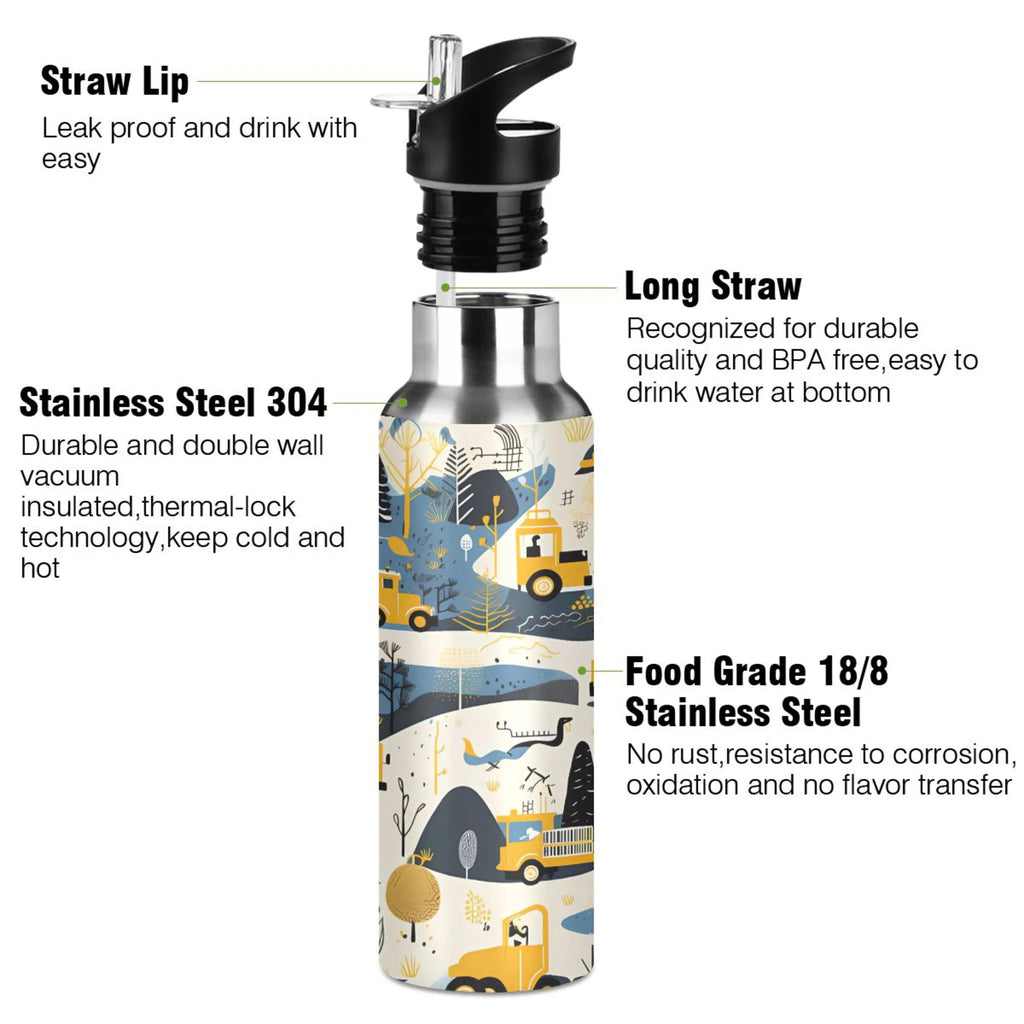 Stainless Steel Insulated Water Bottle with Straw Lid S8976
