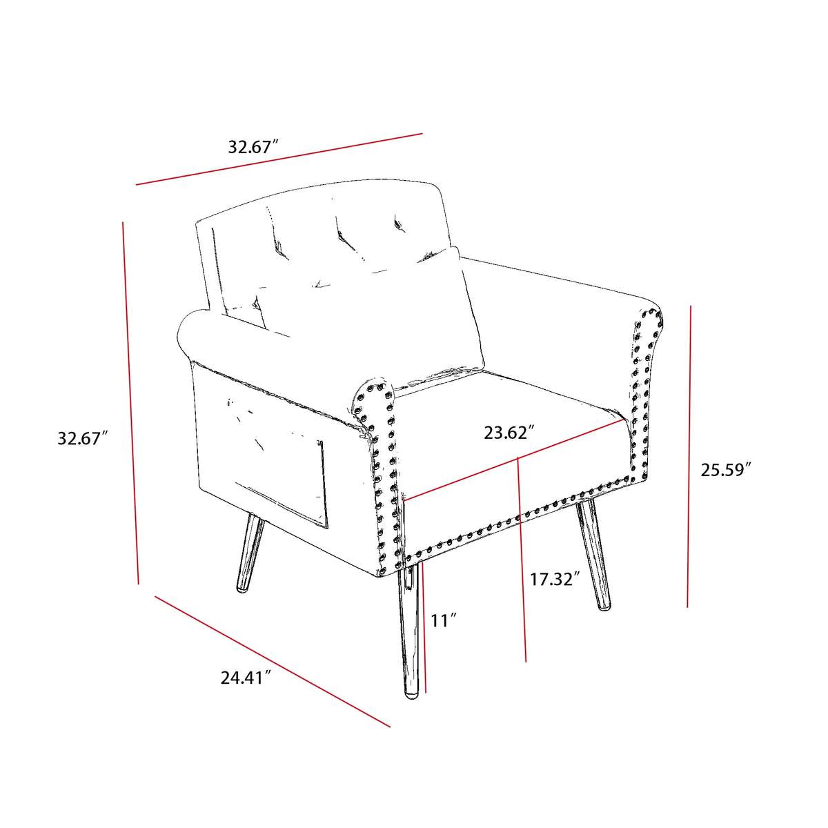 Velvet Armchair with Metal Legs D4984
