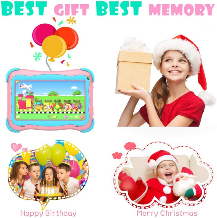 Pink Kids Tablet 7 Android Tablet 1GB + 32GB Pack of 2 H409317