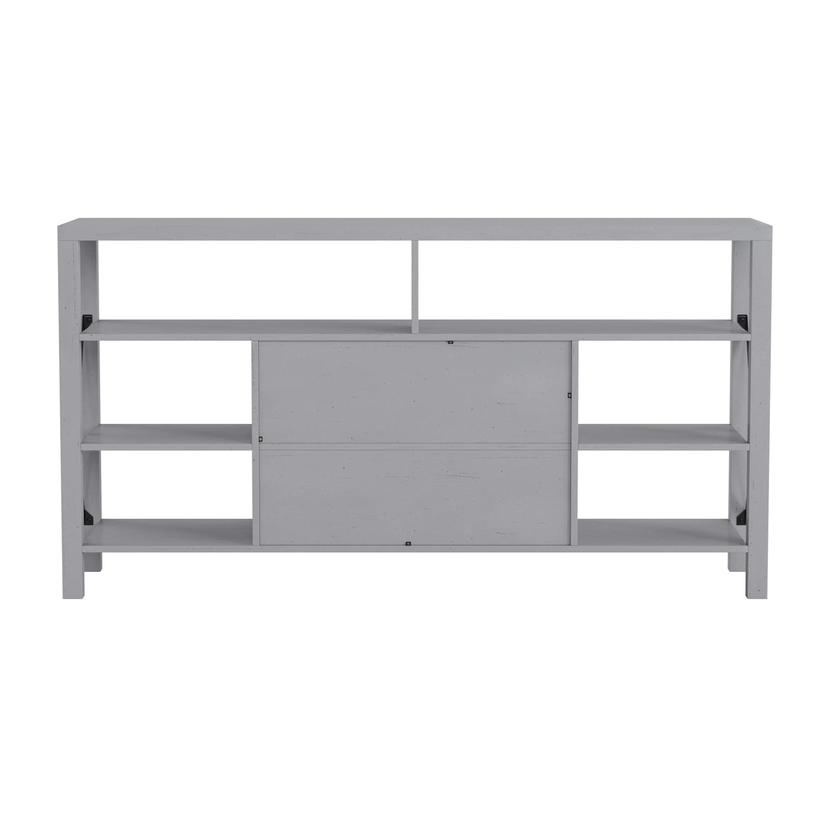 60 Inch Coastal Gray Media Console Cabinet S9155