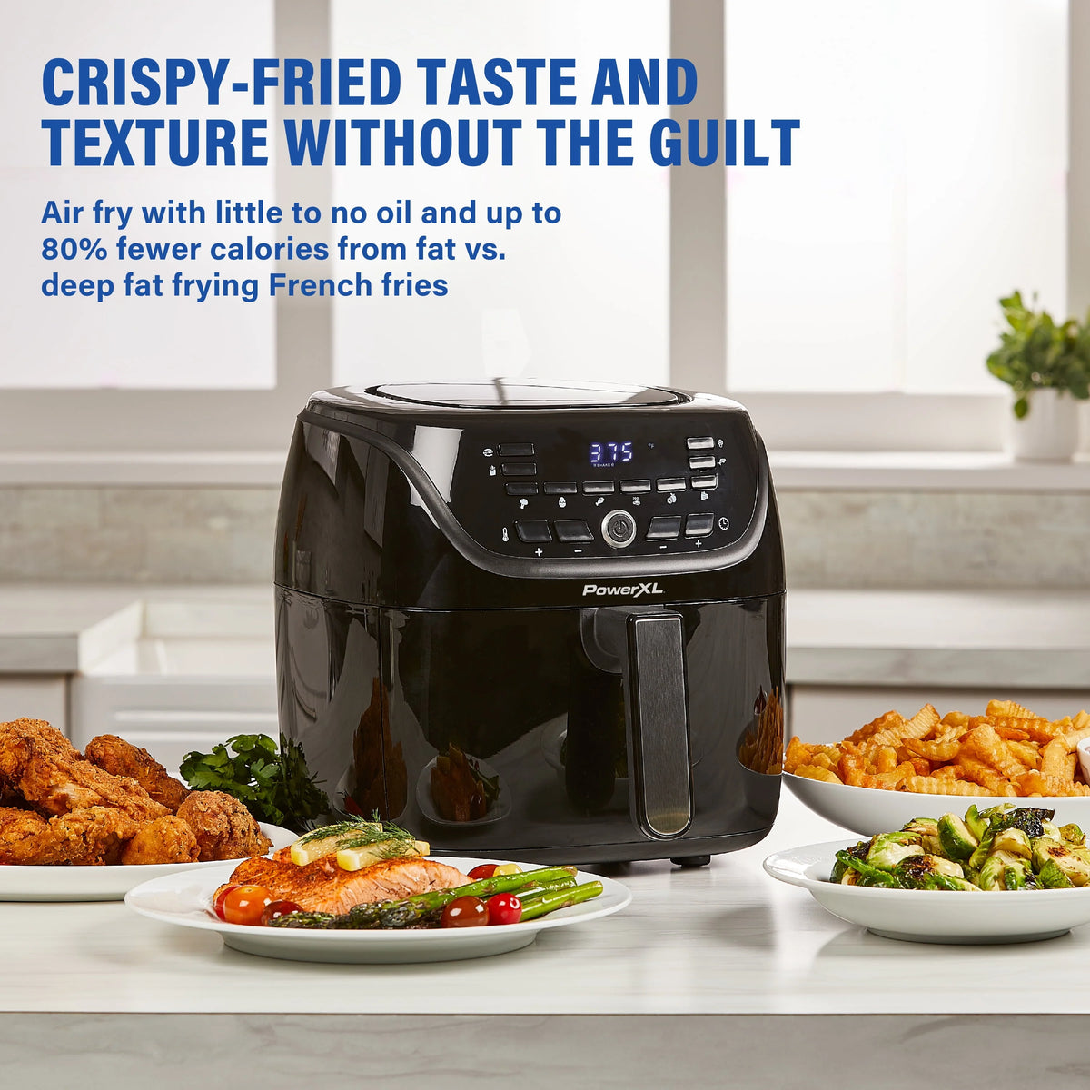 6-Qt Digital Air Fryer with 10 Presets, Black B704