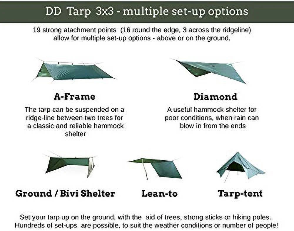 Olive Green Waterproof Rainfly Tarp Tent Shelter W873161