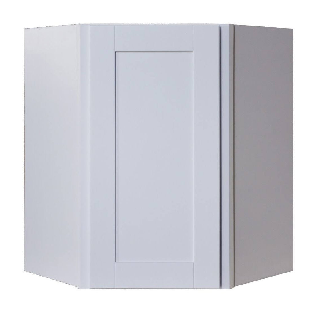 White Diagonal Corner Wall Cabinet E34448