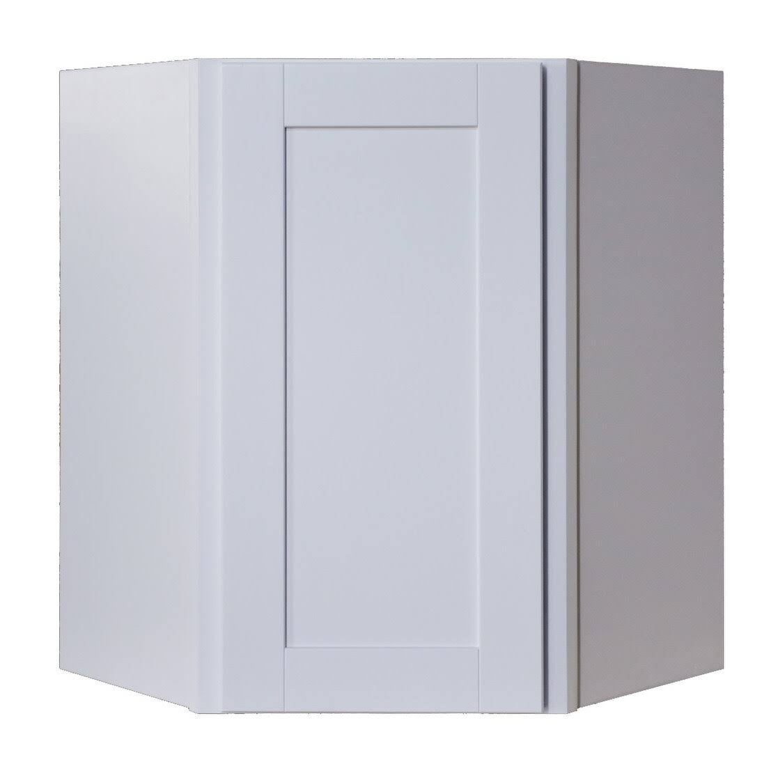 White Diagonal Corner Wall Cabinet E34448
