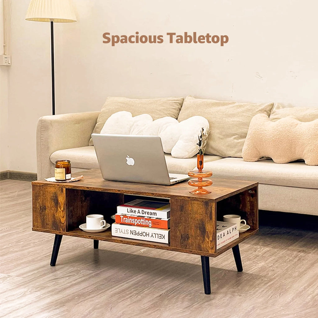 Rectangle Wooden Coffee Table with Open Storage K8404