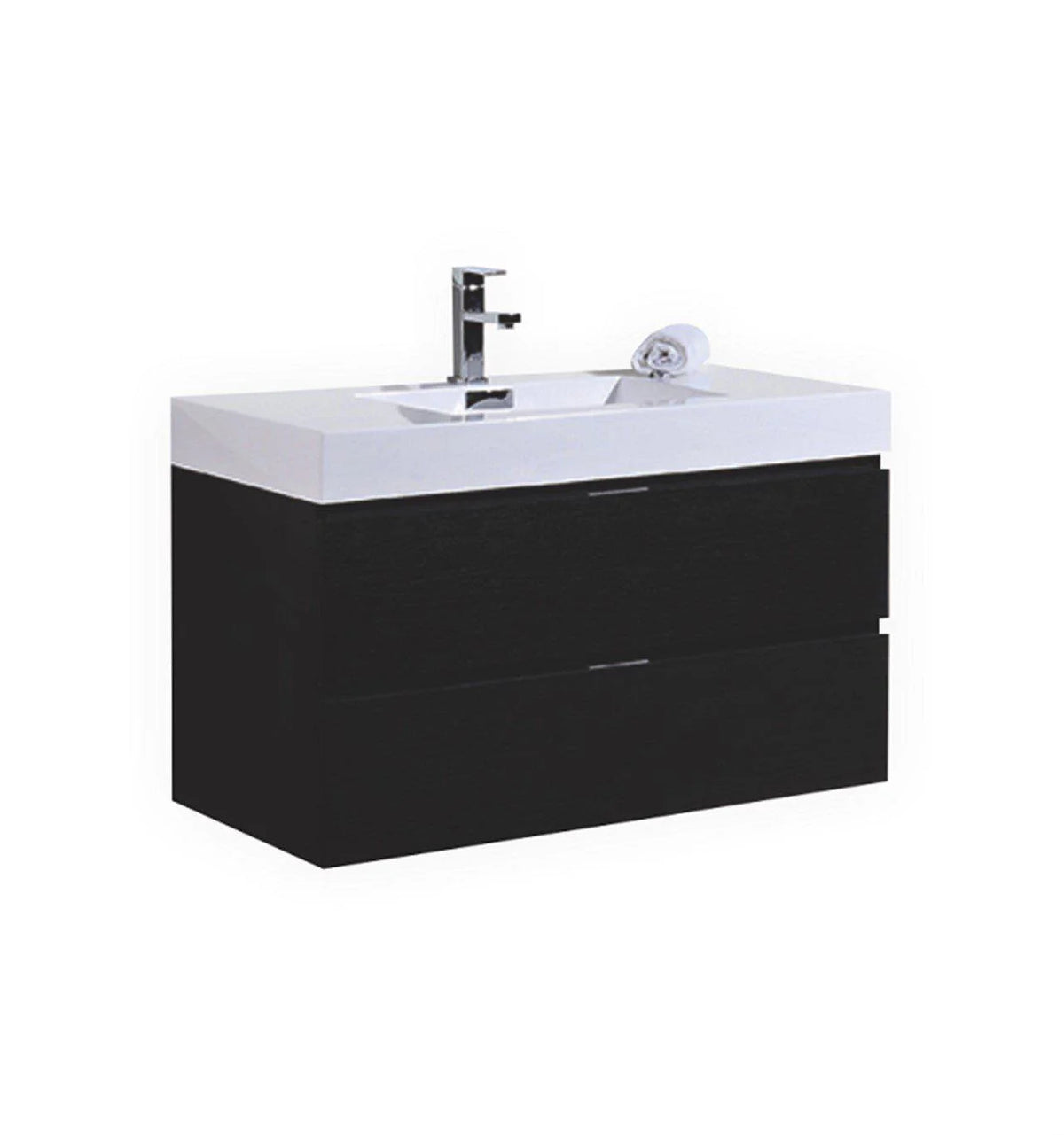 40 in. Wall Mount Black Bathroom Vanity J2035