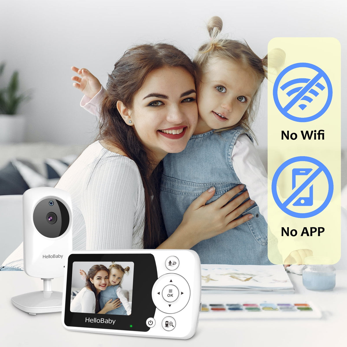 Baby Monitor with Camera and Audio, 2.4" LCD R581