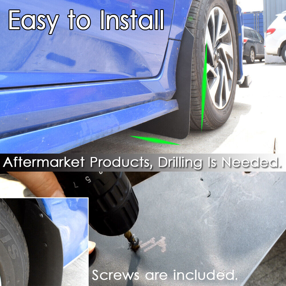 Black PP+TPO Plastic Mud Flaps for Car SUV Truck J153