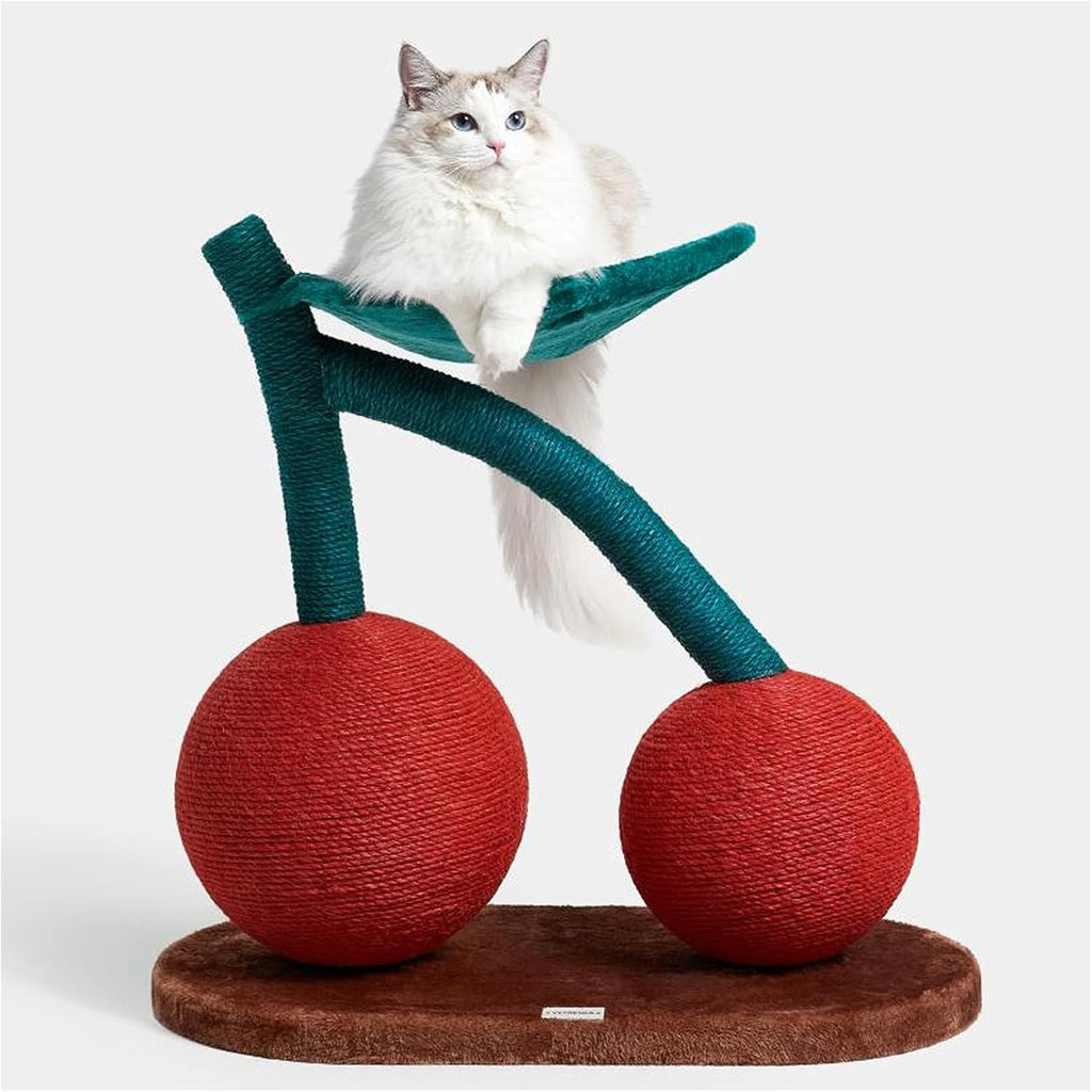 Large Cherry Cat Scratching Post with Hammock and Sisal Rope I3819