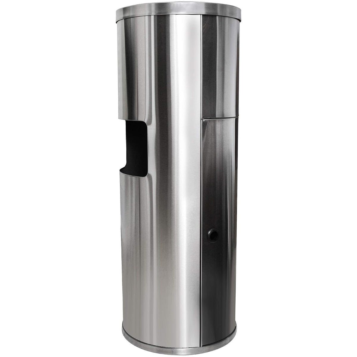 Stainless Steel Floor Stand Wipe Dispenser with Built-in Trash Can K52047