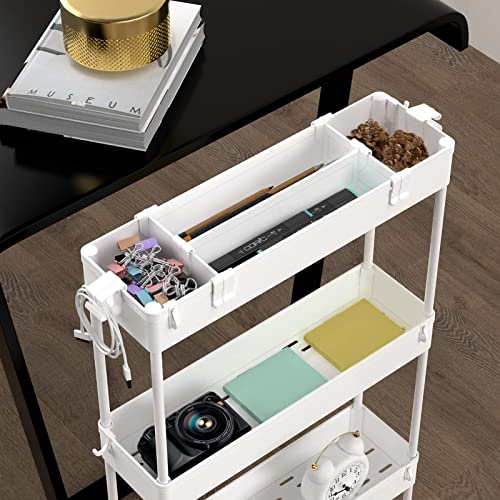 Slim Storage Cart 4 Tier White U42407