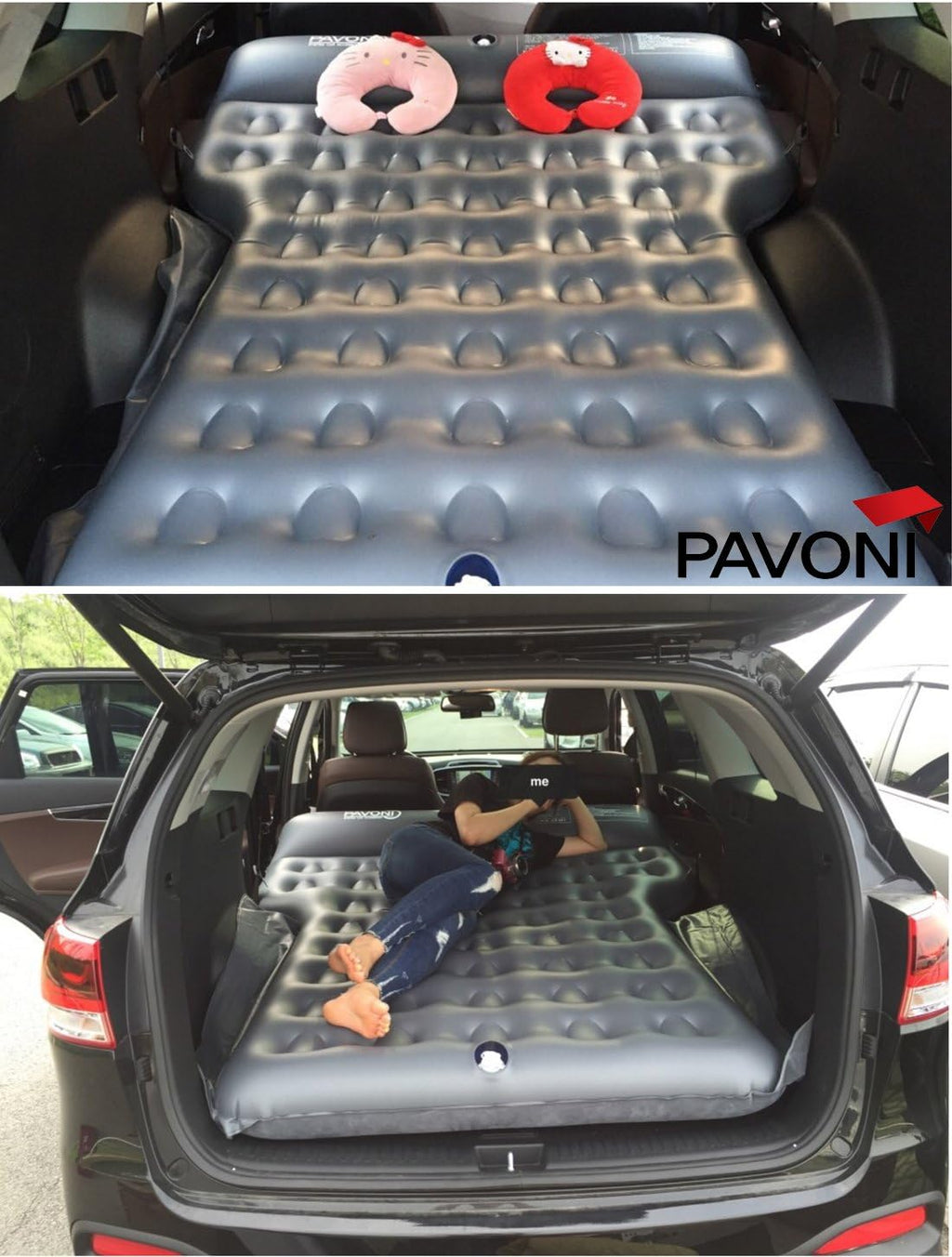 Car Inflatable Air Camping Mattress Pad with Electric Mattress Pump, Towel, Repair Patches & Storage Bag A390760