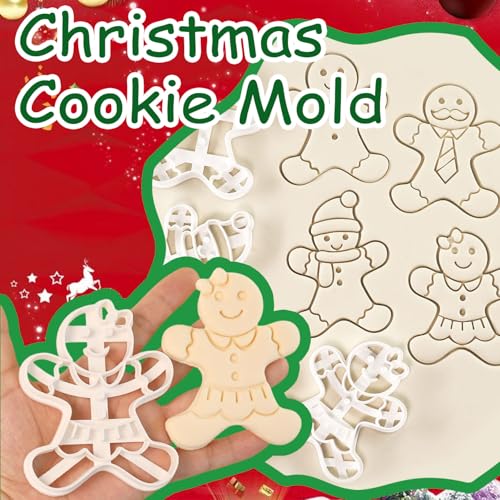 4 Pcs Large Gingerbread Man Cookie Cutter Set Q9930