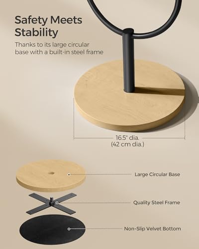 Oak Beige and Ink Black Full-Length Floor Mirror N8990