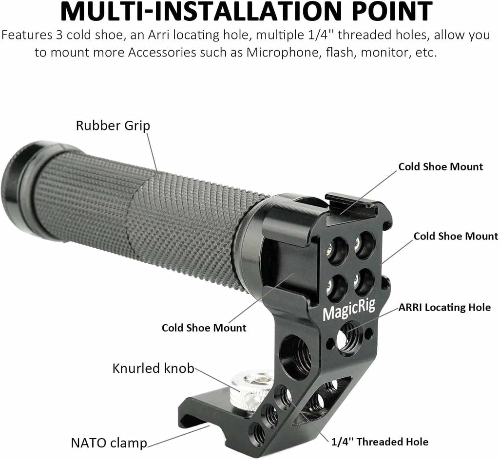 Rubber Top Handle with NATO Rail and 3-Cold Shoe J903085