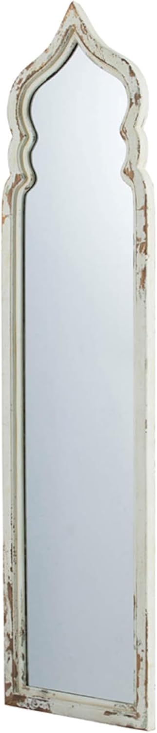 Vintage Weathered White Full Length Floor Mirror Y1560