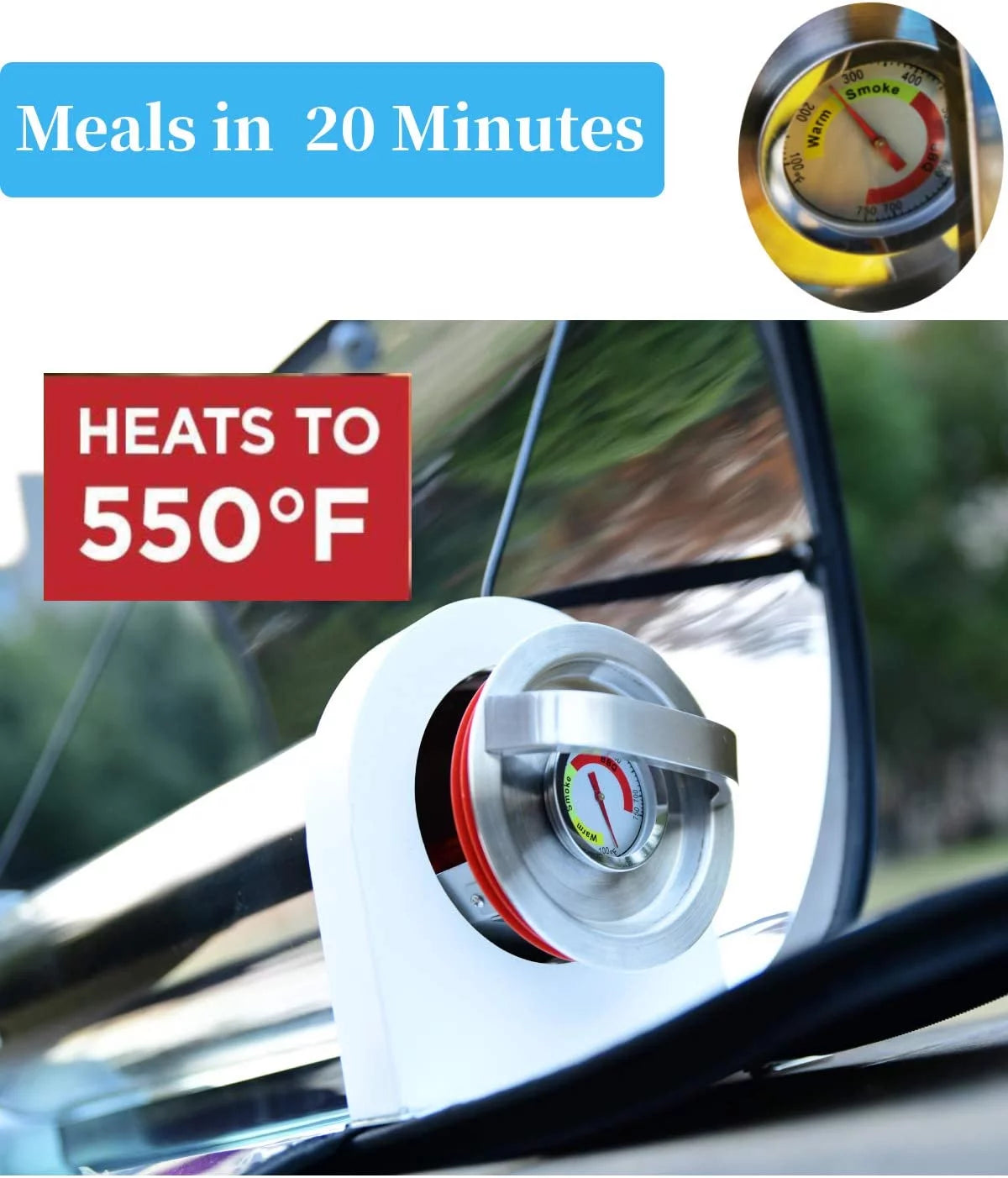 4.5L Large Capacity Solar Cooker Outdoor Oven with Thermometer Z1544