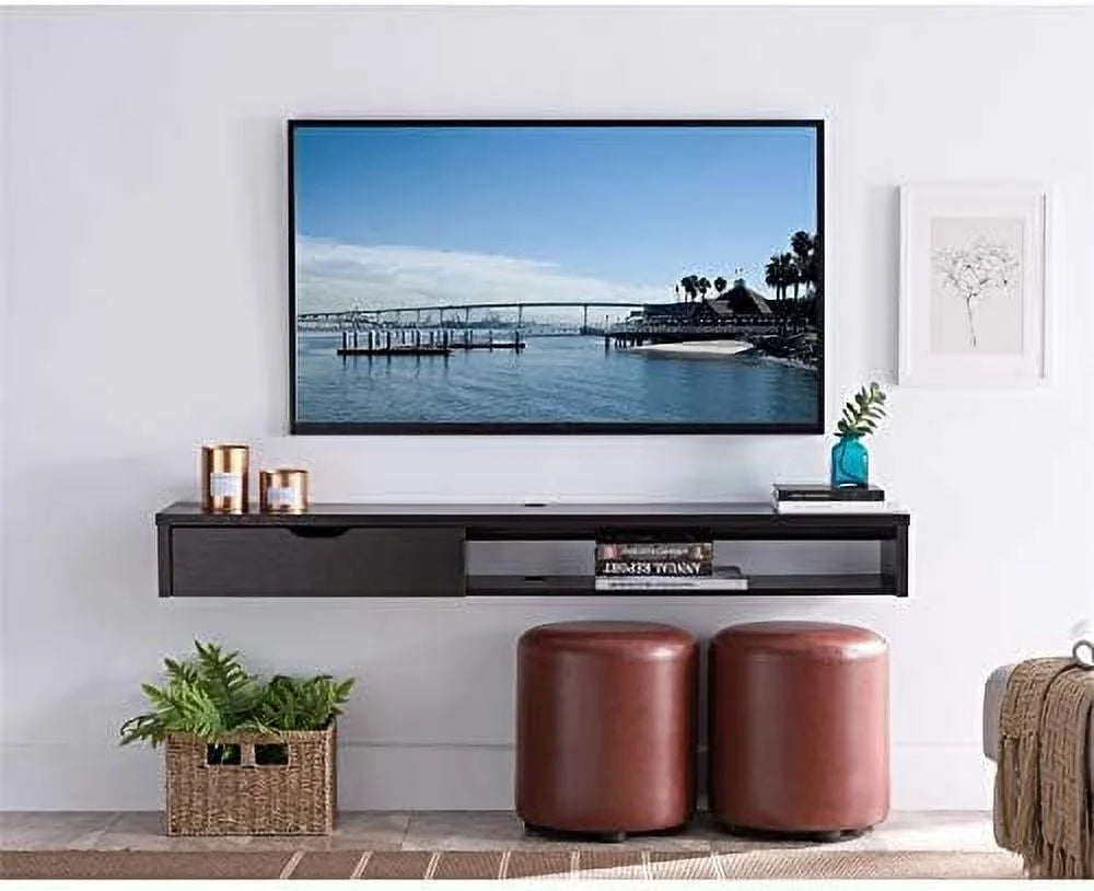 Cappuccino Wood Floating TV Stand P6758