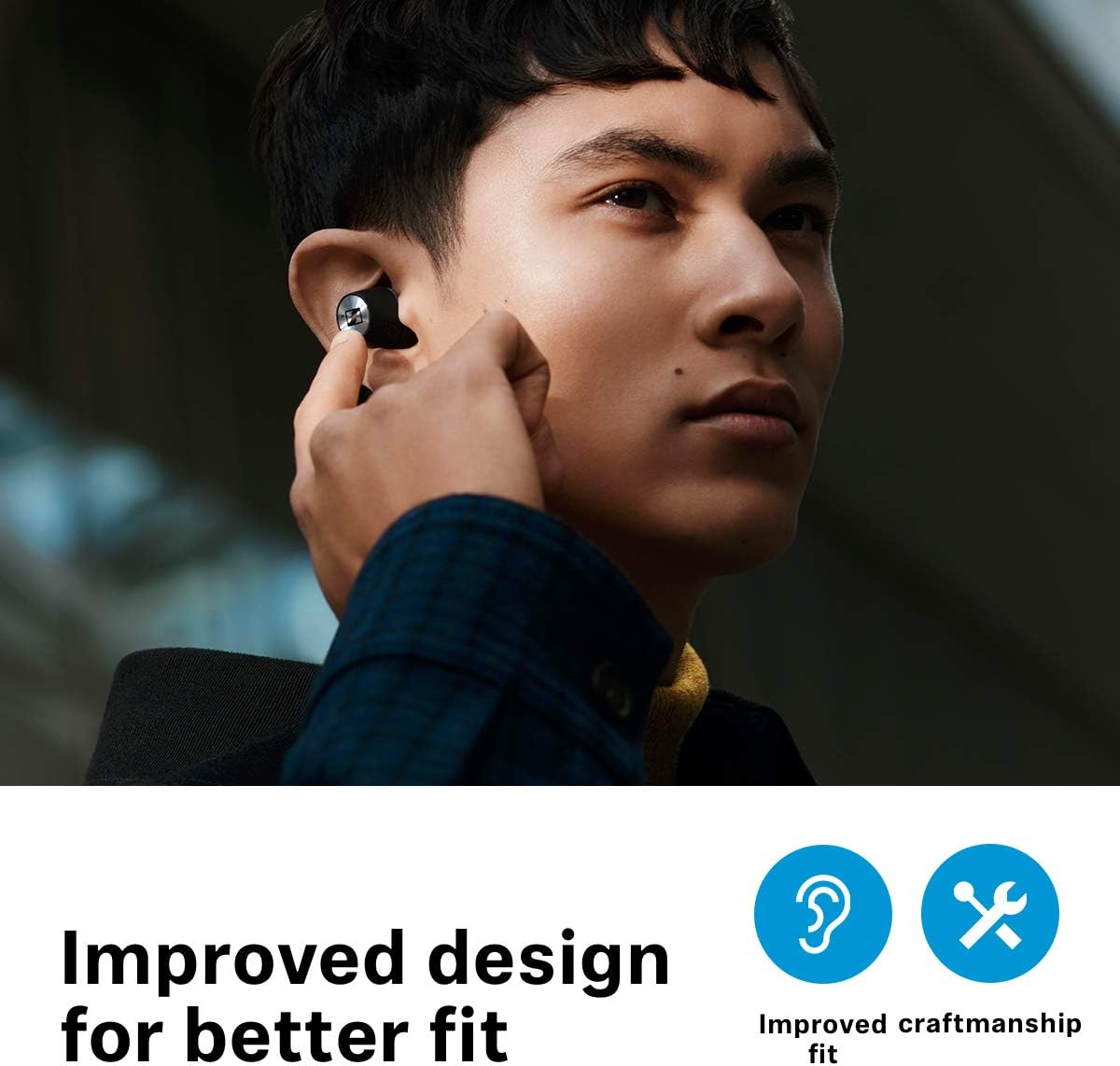 White Bluetooth Earbuds with Active Noise Cancellation Z966