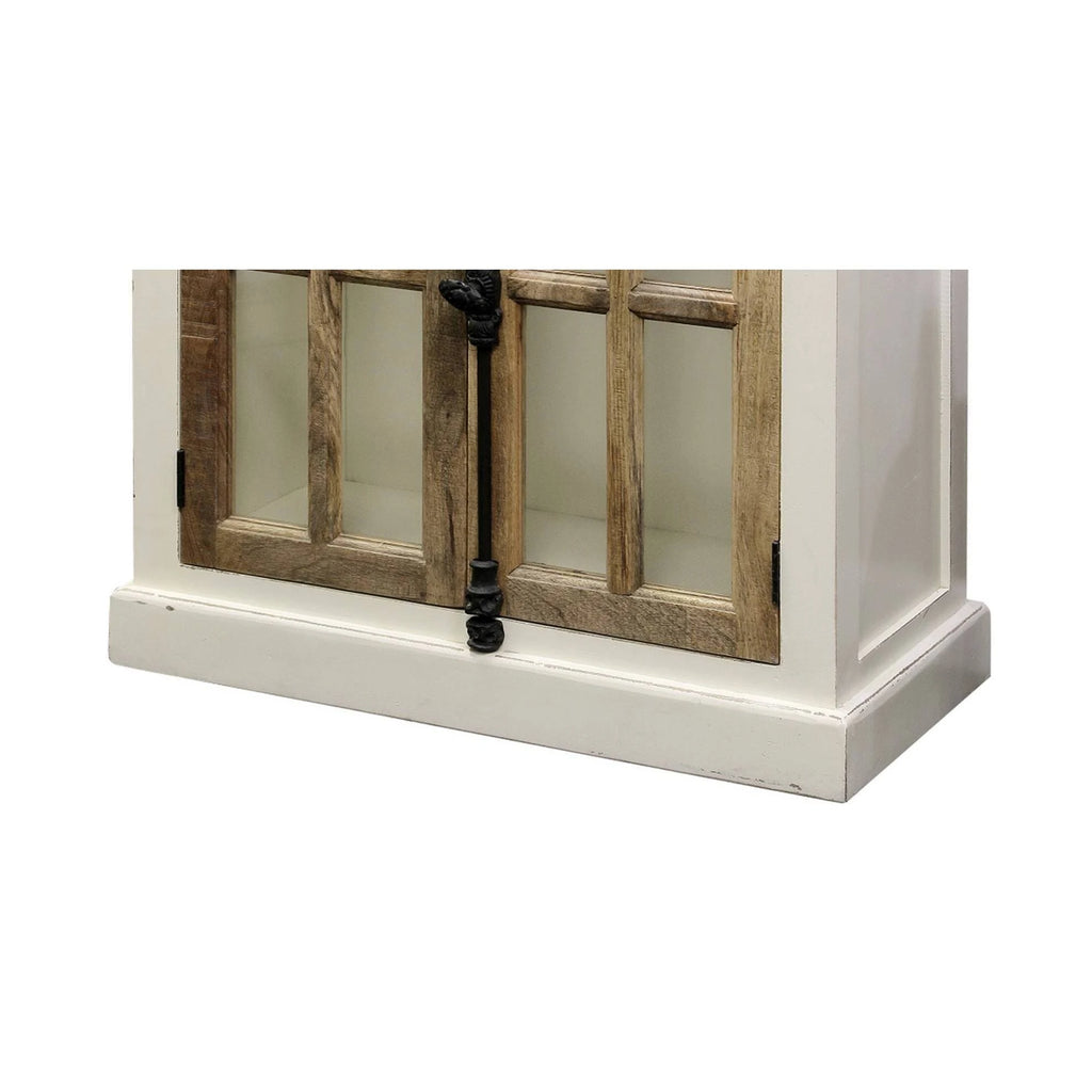 White Natural Cabinet with Clear Tempered Glass Window P8785